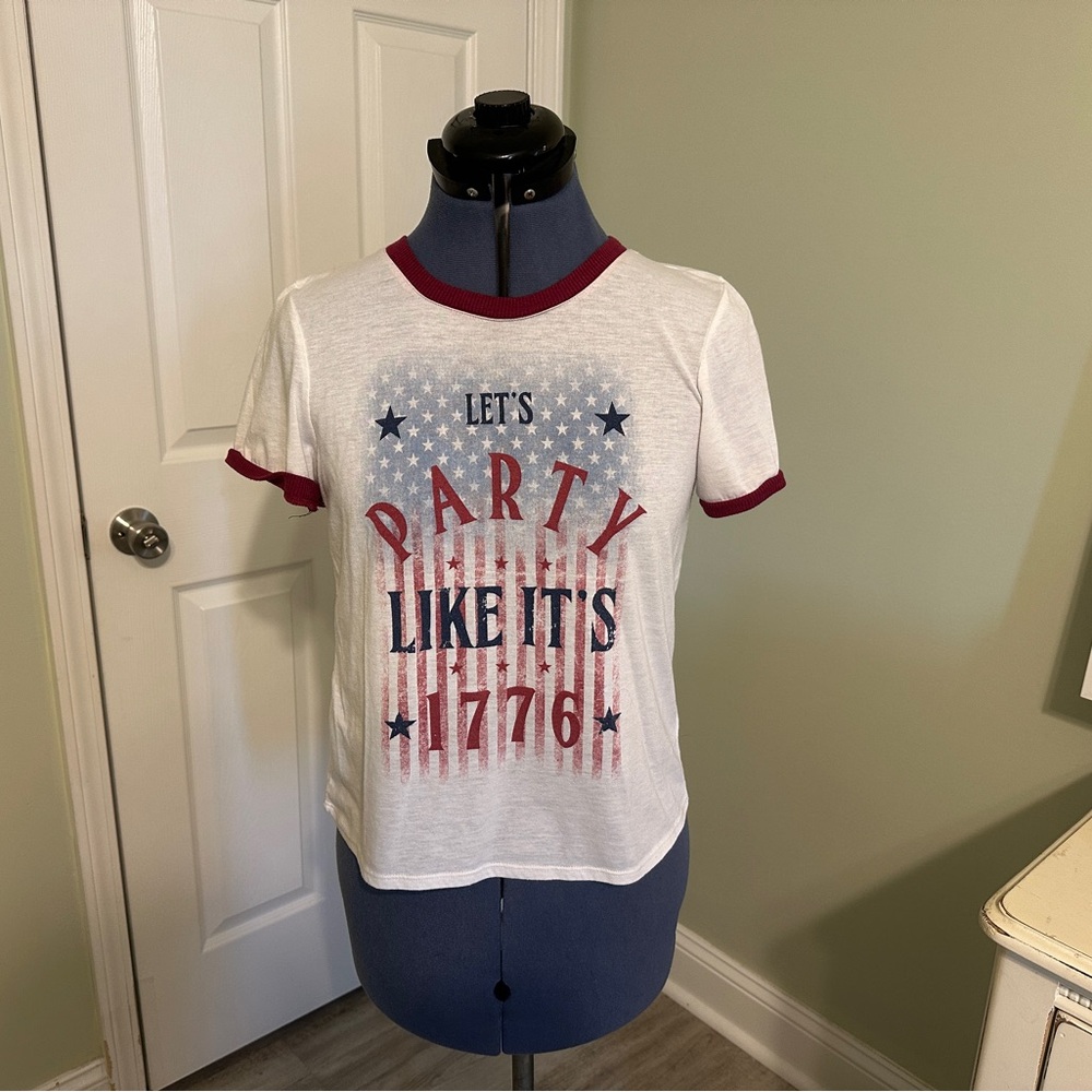 Women's Patriotic Tee - White and Red